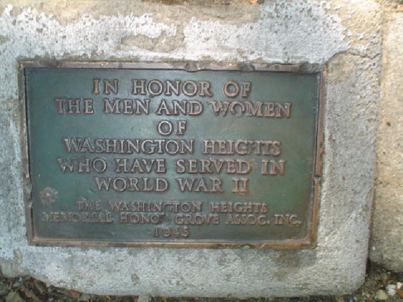 Zoom on the image : Washington Heights Memorial Honor Grove